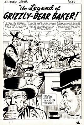 Jack Keller - Two Gun Kid #68 Complete 5 Page Marvel Story: ‘The Legend of Grizzly-Bear Baker‘ Large Art - 1963