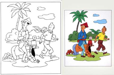 Hergé  (Studios) | Tintin, illustration Ã  l’encre de Chine extraite … | Banque Dessinée