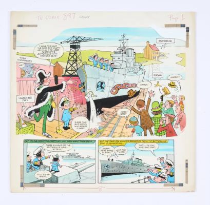 Lot 73 - Ken Dodd’s Diddymen original cover artwork (1968) by Bill Titcombe for TV Comic No 897 front | Comic Book Auctions ltd