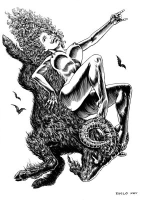 Raúlo Cáceres | Ref DAM02. Bruja y cabrón (29,7x21cm). | Raúlo Cáceres