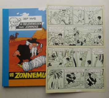 Nys, Jef - Original page + album - Jommeke - De Zonnemummie - Large hc with cloth spine - (2004) | Catawiki