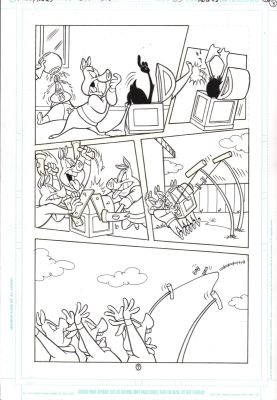 David Alvarez, Mike Decarlo | Looney Tunes #103 P.7 - Daffy Slingshotted Away - 2003 | Anthony’s Comic Book Art