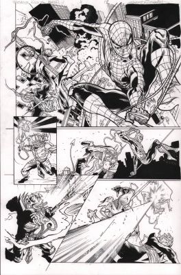 Jay Leisten | Predator Kills the Marvel Universe #4 P.12 - Great Spidey Action & Takes a Hit - Signed - 2025 | Anthony’s Comic Book Art