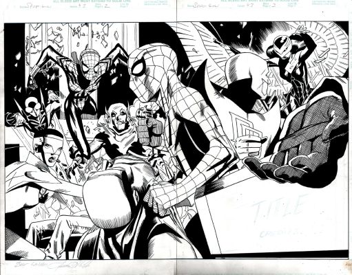 Al Williamson, Pat Olliffe | Spider-Girl #43 P 2-3 Dps (Spider-Man & Dark-Devil Battle Spider-Girl, Green Goblin, Ladyhawk, Raptor, the Buzz!) 2001 | Romitaman