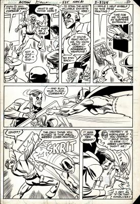 Alex Saviuk Frank Chiarmonte | Action Comics #525 P 3 (Air Wave Battles the Cosmic Corsair Throughout!) 1981 | Romitaman