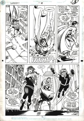 Curt Swan Kim Demulder | Superboy #15 P 3 Half Splash (Superboy in Every Panel) 1990 | Romitaman