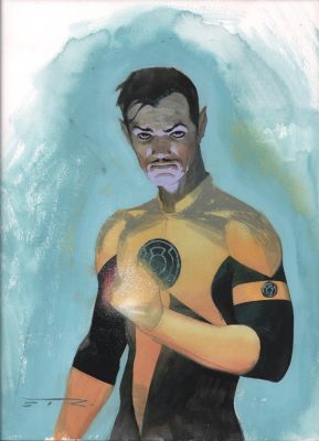 Esad Ribic | Sinestro Yellow Lantern Painted Commission - Signed | Anthony’s Comic Book Art