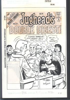 Stan Goldberg Rudy Lapick | Goldberg Cover - the Whole Archie Gang in Class - Grundy Vs Jughead Issue Jughead’s Double Digest # 41 Page Cover | Koch Comic Art