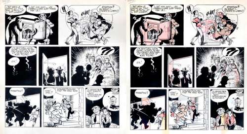 Uderzo | Luc Junior, planche n°8 Ã  l’encre de Chine et Ã … | Banque Dessinée
