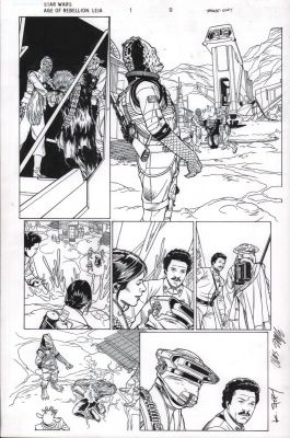 Chris Sprouse, Karl Story | Star Wras: Age of Rebellion - Princess Leia #1 P.9 - Chewy Taken Hostage - Signed - 2019 | Anthony’s Comic Book Art