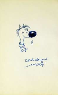 Morris Lucky Luke... | MORRIS Lucky Luke Dédicace sur feuille représentant... | Vermot et Associés