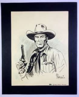 Romanini, Giovanni - Portfolio "Omaggio a Tex" + original illustration (2015) | Catawiki