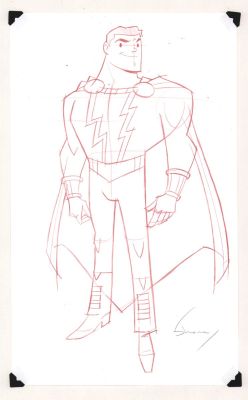 Shane Glines - Shazam Full Figure Pencil Character Art - Signed