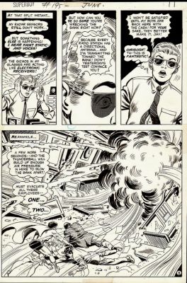 Bob Brown, Murphy Anderson | Superboy #195 P 9 Splash (Great Superboy Battle Page!) 1973 | Romitaman