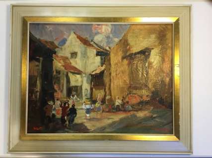 Tol, Jean-Marc van - Original painting - Fokke & Sukke in een Indonesische stad met goederen op hun hoofd | Catawiki