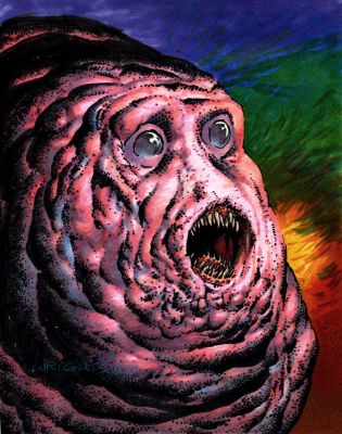 Bernie Wrightson | Pink Monster Mixed Media Illustration (Possibly Unpublished Master of the Macabre Illustration) | Romitaman