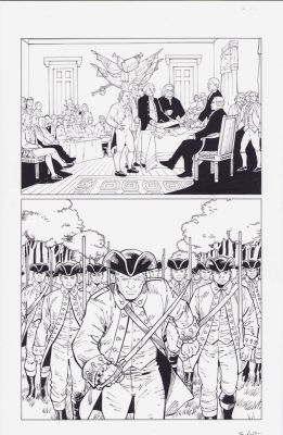 Jay Leisten | Marvel 1776 #3 - Independence Hall + Soldiers Marching - 2026 Signed Issue 3 Page 8 | Anthony’s Comic Book Art