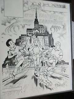 Craenhals, François -  Couverture originale + calque couleurs Les 4 As T31 - Les 4 As et le fantôme du Mont Saint-Michel (1994) 