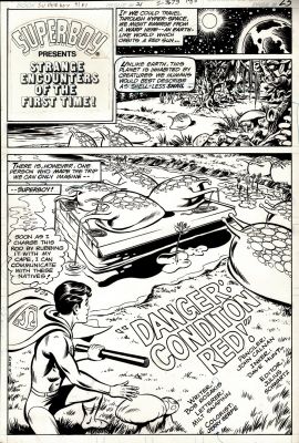 Dave Hunt, John Calnan | The New Adventures of Superboy #21 P 1 Splash (Superboy Confronts Space Alien Snails!) 1981 | Romitaman