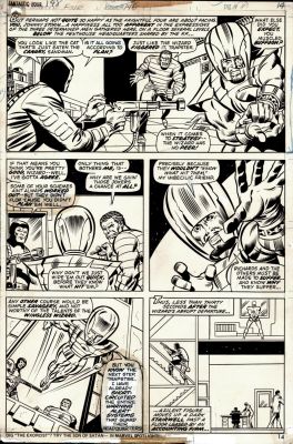 Rich Buckler Joe Sinnott | Fantastic Four #148 P 14 (Sinnott Inks! Sandman, Trapster, Wizard in Baxter Building!) 1974 | Romitaman
