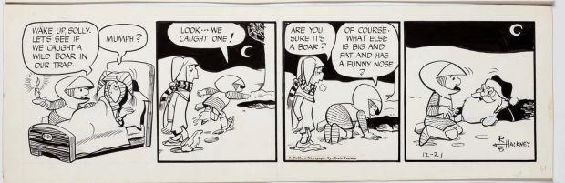 Sir Bagby Rick Hackney and Bill Hackney Original Ink Daily Comic Strip Art Signed BB08 | Charles Scott Gallery