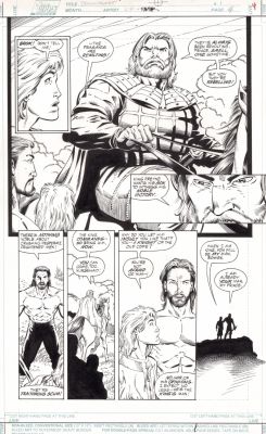 Ron Lim | Lim, Ron - Dragonheart #1 Splashy Pg 4, Dennis Quaid Origin - Topps Film | Cool Lines Art