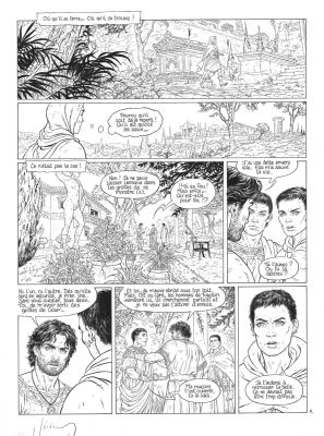 Jeremy | Double planche originale 2 en noir et blanc a l’encre de chine et en couleur a l’aquarelle de Murena Tome 13 | Galerie Napoléon