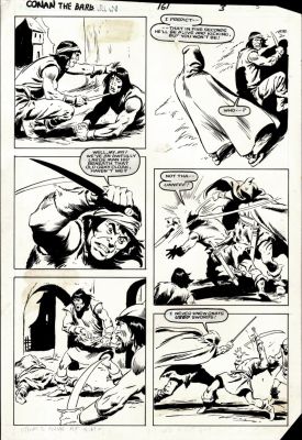 John Buscema | Conan the Barbarian #161 P 3 (Conan.... the Demon Fafnir Killing Barbarians!) 1984 | Romitaman