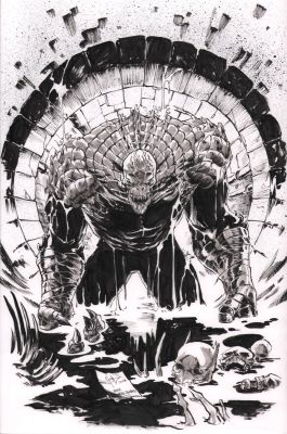 Crees Hyngsung Lee | Killer Croc in the Sewers Splash Commission - Signed - 2017 | Anthony’s Comic Book Art