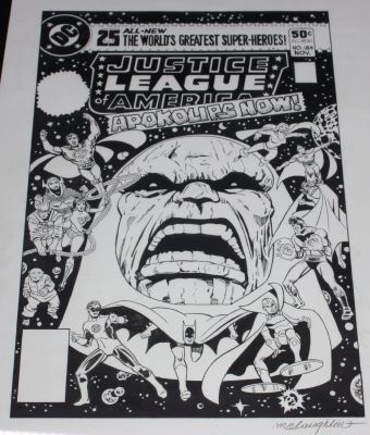 Frank McLaughlin | Justice League of America #184 Framed Cover Re-Creation - Signed | Anthony’s Comic Book Art