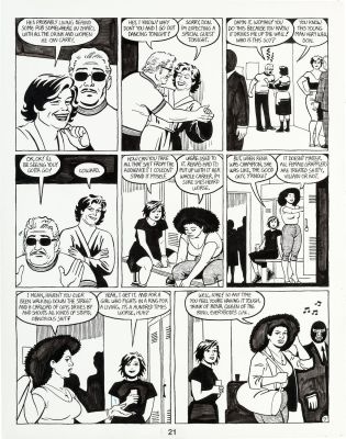 Jaime Hernandez | Hernandez, Jaime - Love & Rockets #16 Pg 9, Maggie, Rena - Mexican Wrestler Locker-Room 1986 | Cool Lines Art