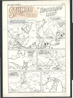 Warren Kremer | Excellent Kremer Stumbo the Giant Splash - Effortless Land - Large Art Issue Harvey Hits # 88 Page 1 | Koch Comic Art