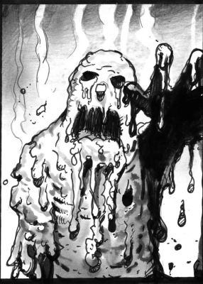 Simon Bisley – Salty Dogs Card art – Ink – Unicorn number 2 | Berserker Art