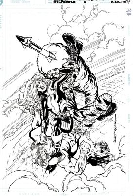 Brian Stelfreeze, Greg Land | Birds of Prey #11 Cover (Black Canary Battles Joe Gardner!) 1999 | Romitaman