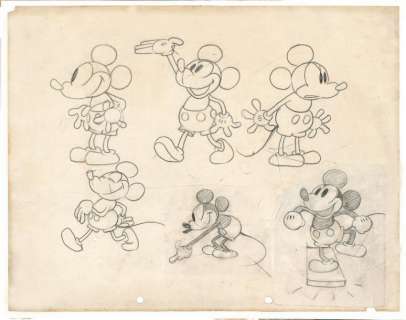 Model Sheet MICKEY Studio Disney 1929. Le plus ancien storyboard original | Rossini