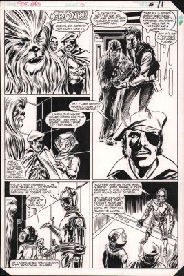 Ron Frenz, Tom Palmer | Star Wars #75 P.11 - Han, Chewy, Lando, C-3Po - 1983 | Anthony’s Comic Book Art