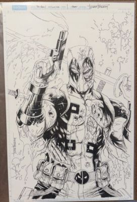 Tyler Kirkham Deadpool Battle Damage Original Cover