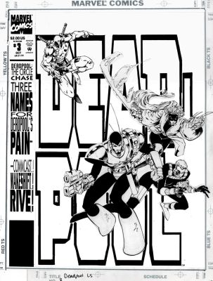 Joe Maduereira | Madureira, Joe - Deadpool the Circle Chase #3 - His First Series Large Cover, Merc with a Mouth 1993 | Cool Lines Art