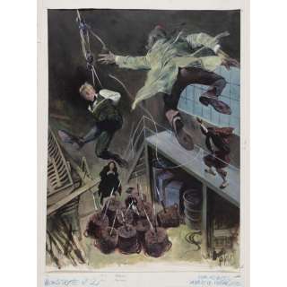 Follet René (1931 - 2020) | Les enquêtes d’Edmund Bell,T.2, La nuit de l’araignée, illustration hors texte n°2 | Tajan