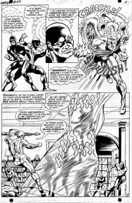 Jim Steranko | Steranko, Jim - Uncanny X-Men #50 Semi-Splash Pg 8, Cyclops, Beast, Angel, Marvel Girl Captured | Cool Lines Art