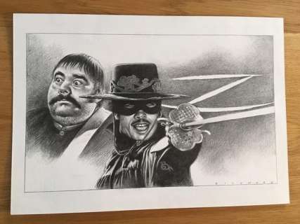 Zorro - Original Drawing - Zorro & Sergent Garcia - EO | Catawiki