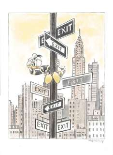 Donald looking for the EXIT - Original Drawing - Tony Fernandez - 70 x 50 cm | Catawiki