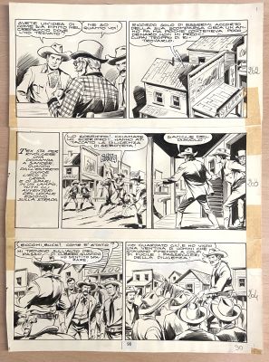 AURELIO GALLEPPINI - Original page for Tex n. 29. Cm. 24,5x33,5. Ink. Mint. Code 1977.
