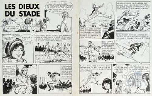 Sidney/Les dieux du stade. Paire de planches originales de… | Dagoty