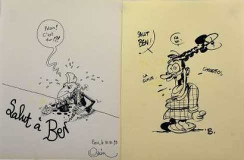 Monsieur B. + Pierre Ovin - 2 dessins sur papier libre… | Arthema Auction