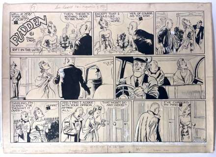 Stan Cross, Australia (1888-1977), Pudden, One Original Comic Strip, Ink, Pencil & White Out Fluid on Paper | misc / divers