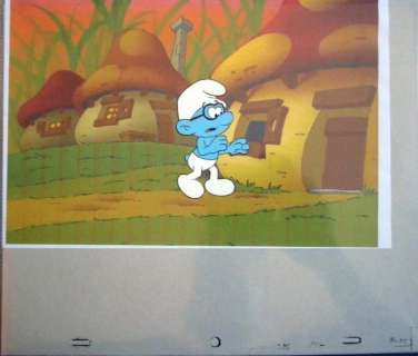 De Smurfen - Smurf animation production cellulo + drawing - - - (1981/1989) | Catawiki