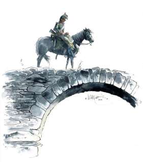 Vance, William - Illustration originale Ã  l’aquarelle - Réalisée pour un ex-libris - (2003) | Catawiki