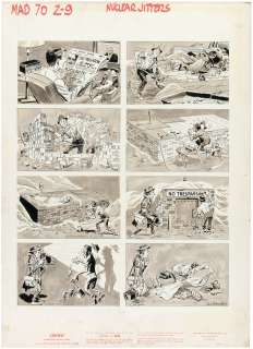 "MAD" #70 JOE ORLANDO "NUCLEAR JITTERS" CARTOON ORIGINAL ART. | Hake’s