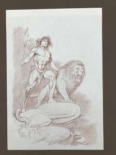 Tarzan et Numa - Original Artwork by Dave Hoover - Page volante - Dessin original - (2000) | Catawiki